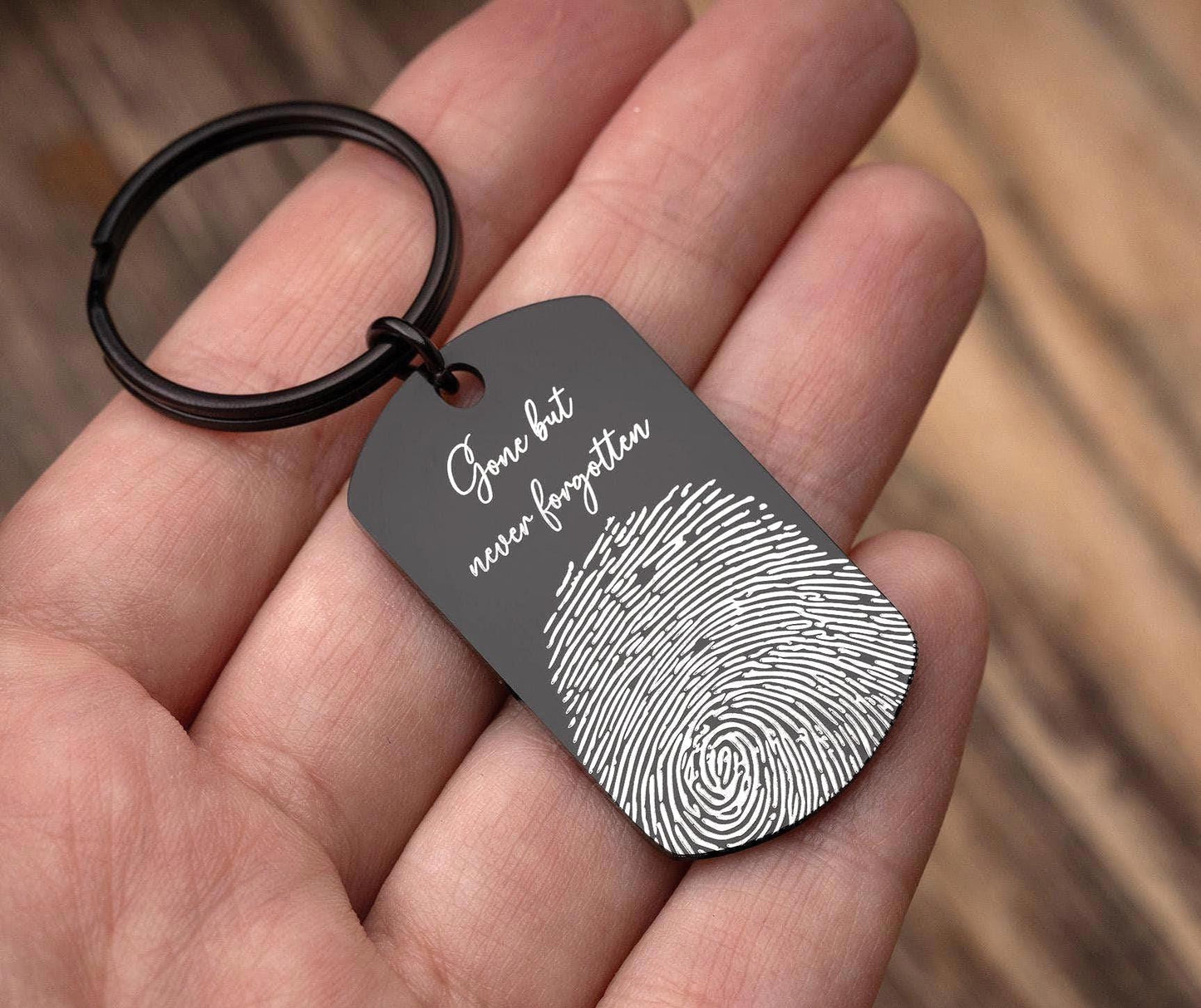 Actual Fingerprint & Handwriting Keychain - Personalized Memorial Gift, Custom Bereavement Gift, Comfort, Support and Remembrance Gift, C.2