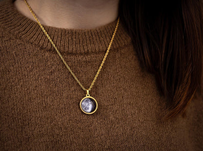 Custom Moon Phase Necklace with Twisted Chain, Birthday Gift for Mom, Personalized Jewelry Gift for Women, Anniversary Gift for Her, RP.1