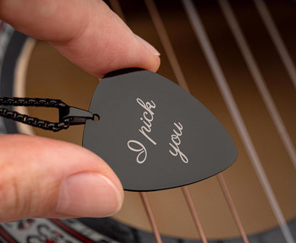 Custom Engraved Guitar Pick Necklace - Gift For Musician or Music Lover, Personalized Birthday Gift for Boyfriend or Girlfriend, KP.2/C.2