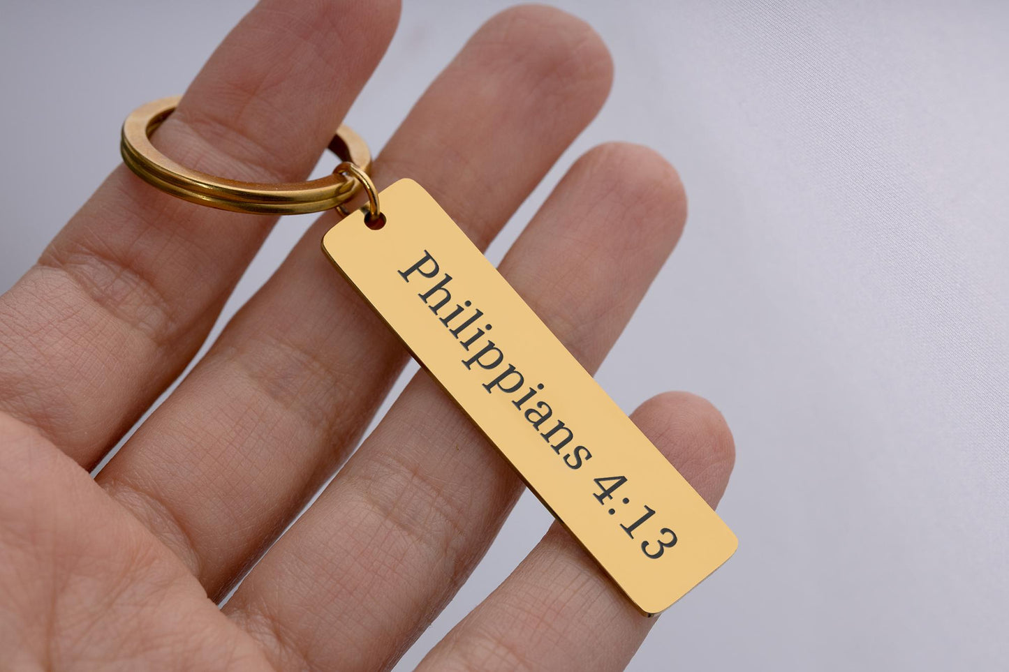 Bible Verse Keychain Personalized Bar Keychain Custom Scripture Gift Christian Gift for Him or Her Religious Gift Double Sided, C.2