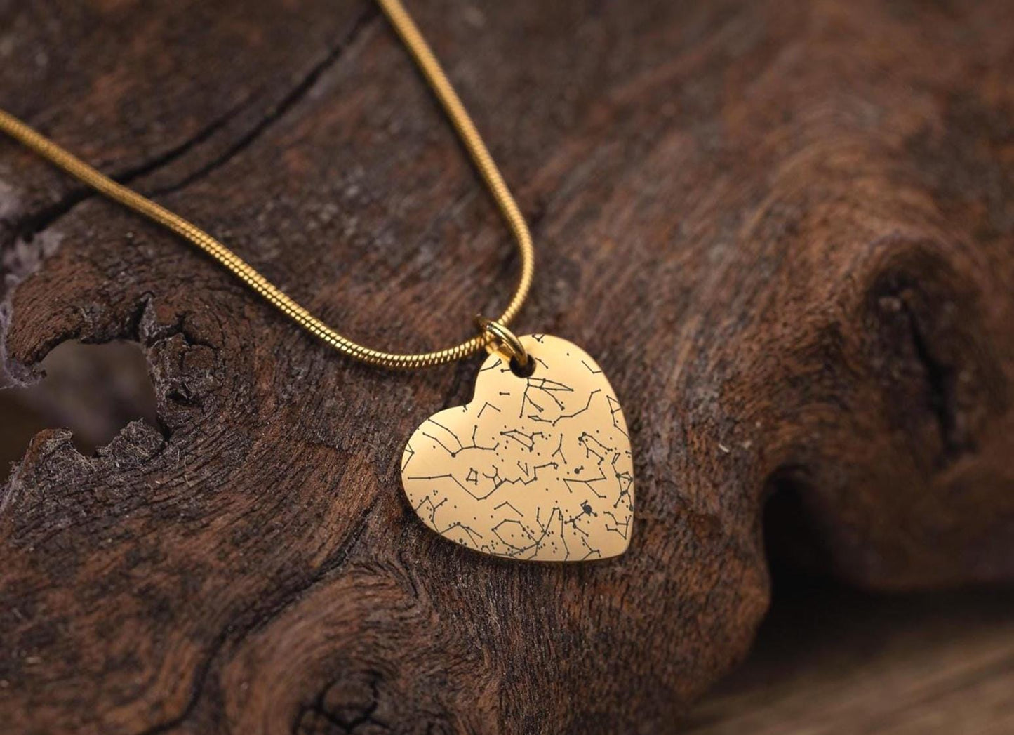 Personalized Star Map by Date Necklace - Gift for Wife, Custom Engraved Heart Pendant for Her, Anniversary or Birthday Gift for Women, RP.2