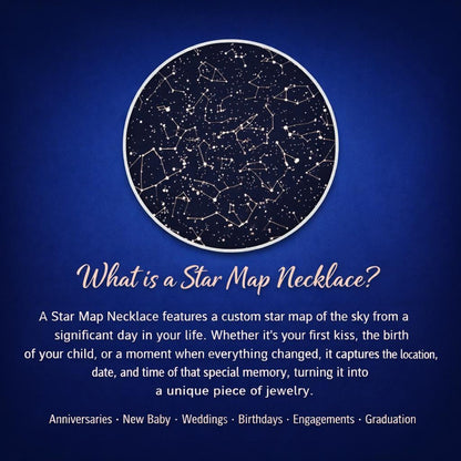 Star Map Necklace for Men, Boyfriend Anniversary Gift, Custom Birthday Gift For Him, Personalized Gift For Husband, Cord Necklace, RP.2