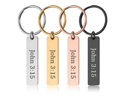 Bible Verse Keychain Personalized Bar Keychain Custom Scripture Gift Christian Gift for Him or Her Religious Gift Double Sided, C.2