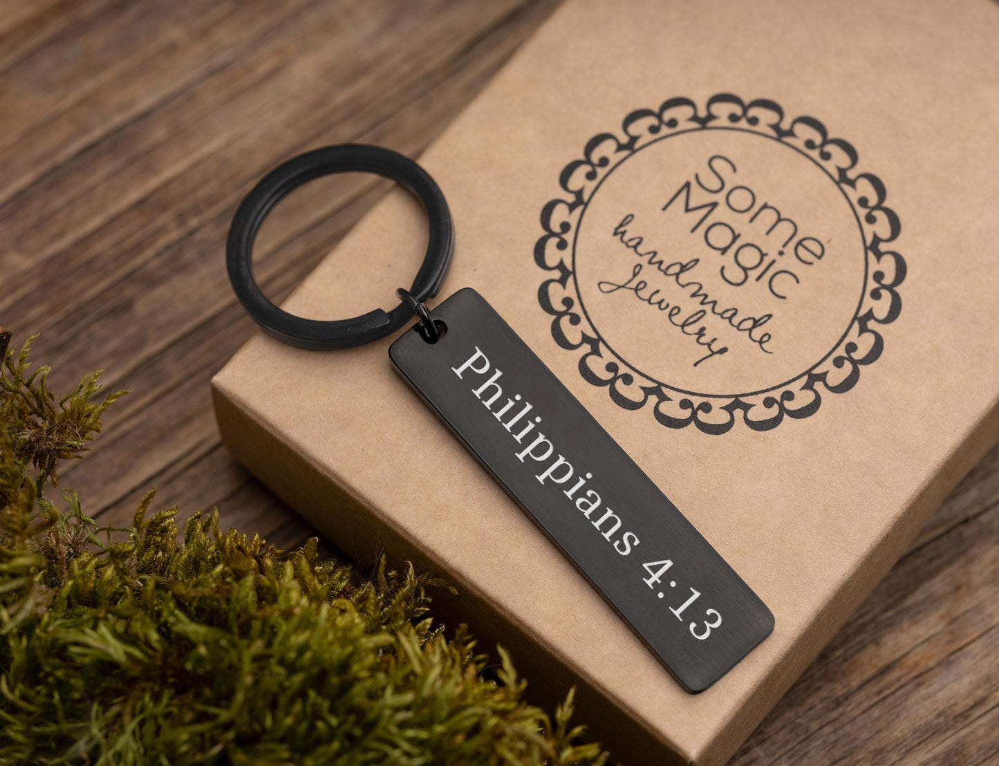 Bible Verse Keychain Personalized Bar Keychain Custom Scripture Gift Christian Gift for Him or Her Religious Gift Double Sided, C.2