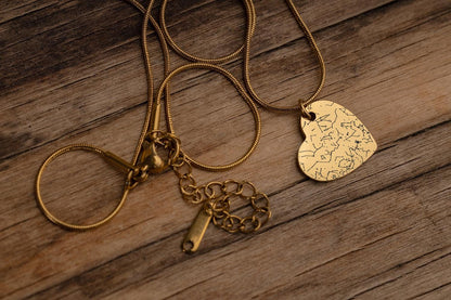 Personalized Star Map by Date Necklace - Gift for Wife, Custom Engraved Heart Pendant for Her, Anniversary or Birthday Gift for Women, RP.2