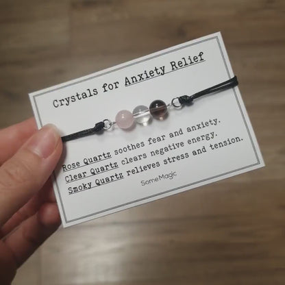Gemstone Cord Bracelet - Choose Intention: Safe Travels, Good Sleep, Healthy Pregnancy, Grief, Anxiety Relief, Positivity, Good Health, CGM