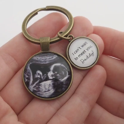 Personalized Ultrasound Photo Keychain, Pregnancy Gifts, Custom Daddy Keychain, Ultrasound Gifts, Mothers Day Gift, Father, New Dad, C.1