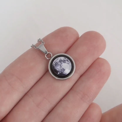Custom Moon Phase Necklace, Personalized Jewelry, Birthday Gift for Women, Engraved Anniversary Gift for Her, Gift for Mom, KP.7