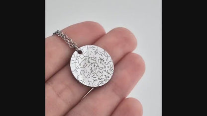 Engraved Custom Star Map By Date Necklace, Wedding, Birthday, Anniversary, Child Birth Event, Date Engraved On Back, Stars Night Sky, KP.4